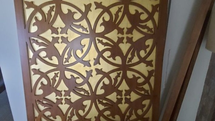 Seperatör paravan kahverengi altın varak